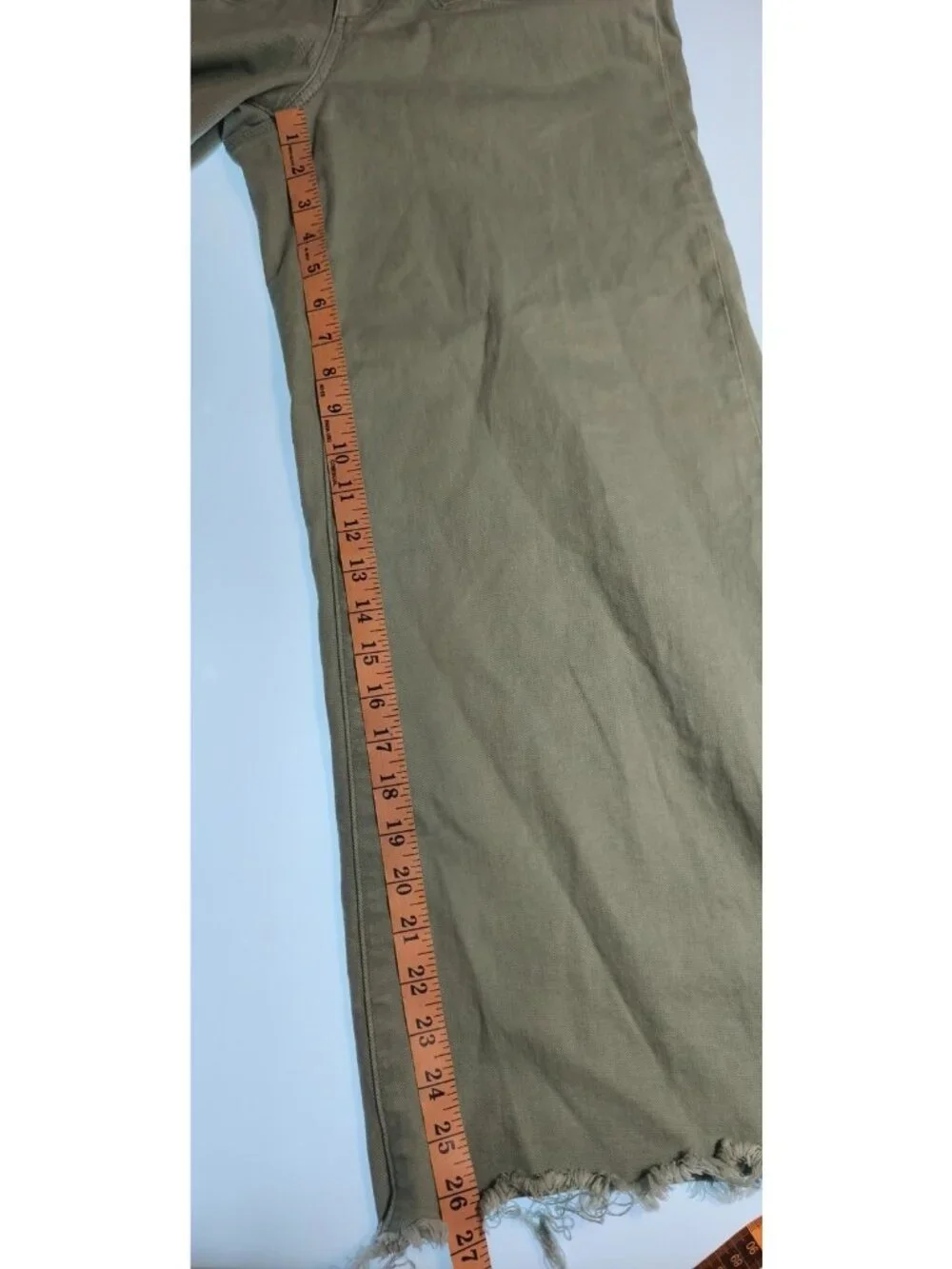 PAIGE Harper Wide Leg Jeans 29 High Rise Ankle Green Cropped Denim Women - Picture 8 of 9